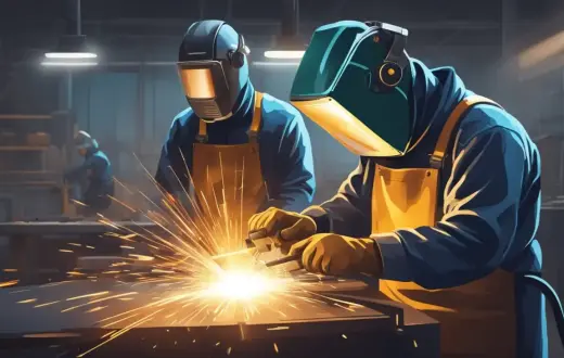 Industrial welding and cutting area